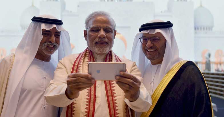 Narendra Modi taking selfie