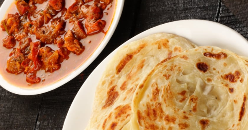 Kerala parotta and meat curry