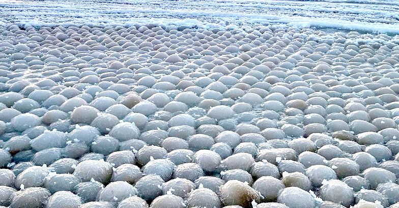 Frozen Ice Balls of Lake Michigan And Stroomi Beach