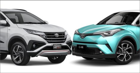 Toyota Rush (left) and C-HR (right)