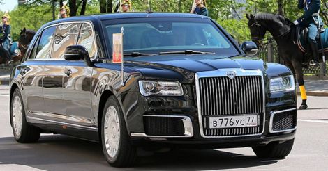President Vladimir Putin's Russian-made limousine