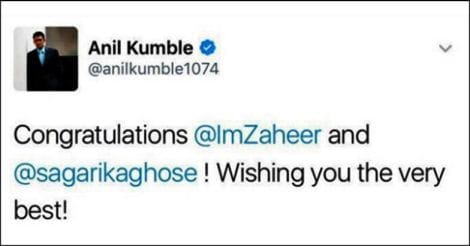 Anil Kumble Tweet