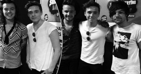 Brooklyn Beckham with One Direction Team