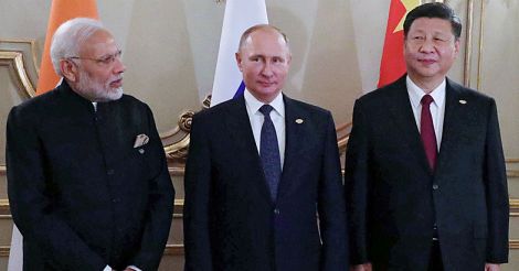 Vladimir Putin, Xi Jinping and Narendra Modi