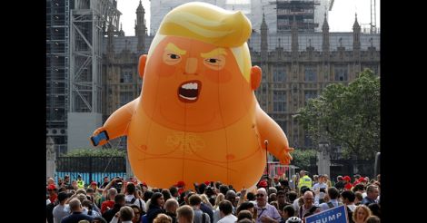 blimp portraying U.S. President Donald Trump