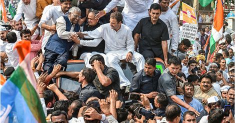 Rahul Gandhi stage a protest 