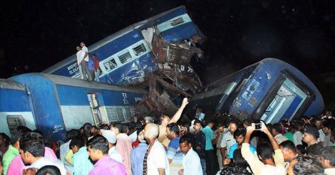 Muzaffarnagar: Coaches of the Puri-Haridwar Utkal Express train after it derailed in Khatauli near Muzaffarnagar on Saturday.