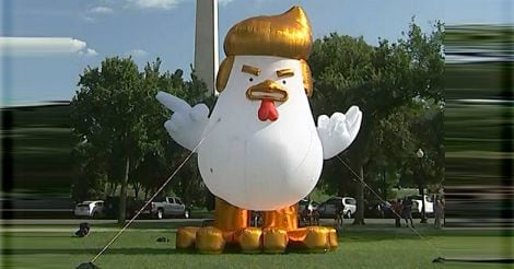 Inflatable Trump chick