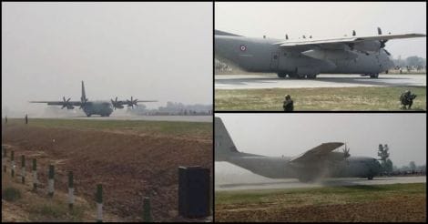 IAF-Flights-landing-in-Lucknow-Agra-Expressway