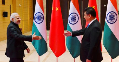 Narendra Modi with Chinese President  Xi Jinping