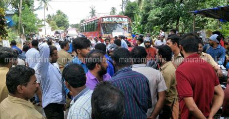 Road accident protest