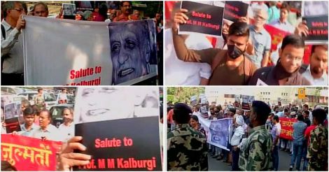 writers hold silent protest march to Sahitya Akademi office against rising cases of intolerance