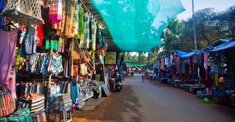 Shopping street at Panaji, Goa, India Shopping street at Panaji, Goa, India