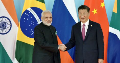 Chinese President Xi Jinping, Indian Prime Minister Narendra Modi,