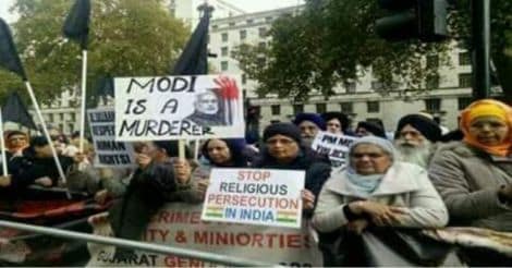 Protest against Modi in London