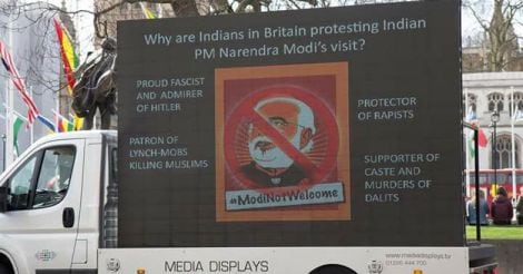 Protest against Modi in London