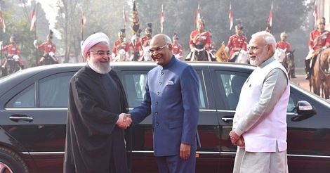 Iran President Hassan Rouhani, President Ram Nath Kovind, PM Narendra Modi