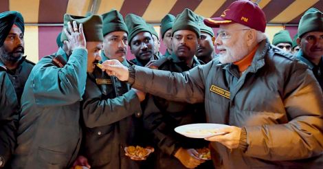 Prime Minister with soldiers