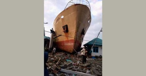ship-swept-ashore-by-tsunami