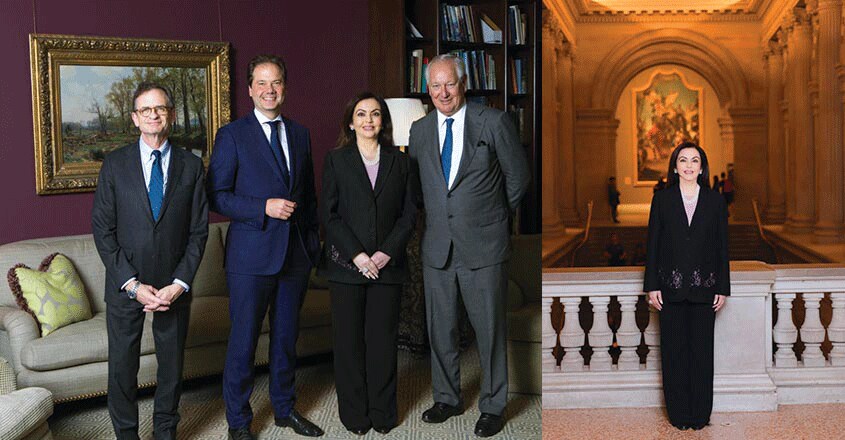 Nita Ambani, Founder and Chairperson of Reliance Foundation joined by Metropolitan Museum of Art leadership – Mr. Daniel Brodsky, Chairman; Danie Weiss, President and CEO; and Max Hollein, Director on the occasion of her election to the Board of Trustees – first Indian Trustee in the Museum’s nearly 150 year history Nita Ambani, Founder and Chairperson of Reliance Foundation joined by Metropolitan Museum of Art leadership – Mr. Daniel Brodsky, Chairman; Danie Weiss, President and CEO; and Max Hollein, Director on the occasion of her election to the Board of Trustees – first Indian Trustee in the Museum’s nearly 150 year history