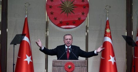 ANKARA, July 16, 2018 (Xinhua) -- Turkish President Recep Tayyip Erdogan makes a speech during a commemoration event marking the second anniversary of the defeated failed coup in 2016 in Ankara, Turkey, July 15, 2018. (Xinhua/IANS) ANKARA, July 16, 2018 (Xinhua) -- Turkish President Recep Tayyip Erdogan makes a speech during a commemoration event marking the second anniversary of the defeated failed coup in 2016 in Ankara, Turkey, July 15, 2018. (Xinhua/IANS)