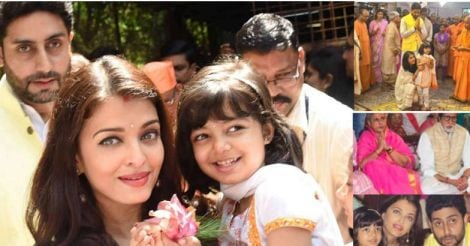 The whole Bachchan family looked resplendent in white, traditional pooja attire, but the person who stole the show was definitely little Aaradhya.