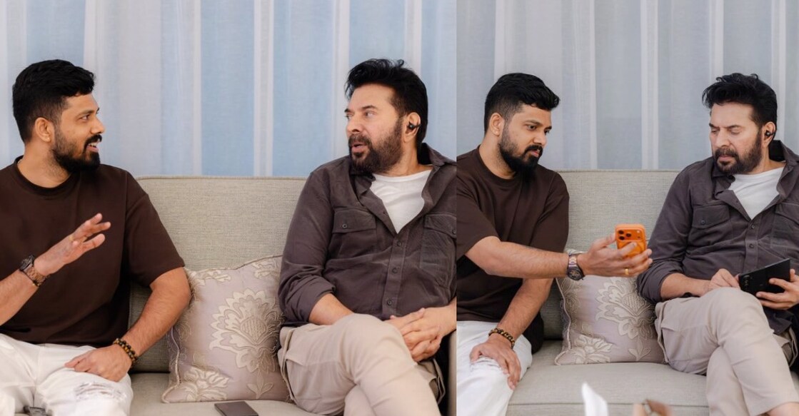 നവീൻ മോഹൻ മമ്മൂട്ടിയോടൊപ്പം (Photo:Instagram/@naveen_nandagovindam)