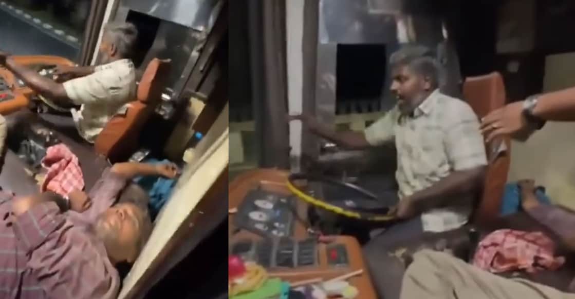 ഡ്രൈവർ മദ്യലഹരിയിൽ ബസ് ഓടിക്കുന്നതിന്റെ ദൃശ്യം (Photo : Special Arrangement)