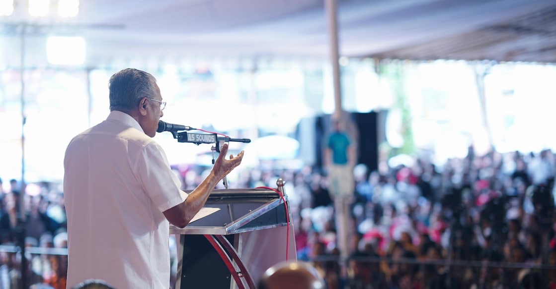 pinarayi-vijayan പോത്തുകല്ല് പഞ്ചായത്തിലെ തിരഞ്ഞെടുപ്പ് റാലിയിൽ മുഖ്യമന്ത്രി പിണറായി വിജയൻ പ്രസംഗിക്കുന്നു. ചിത്രം: സ്പെഷൽ അറേഞ്ച്മെന്റ്