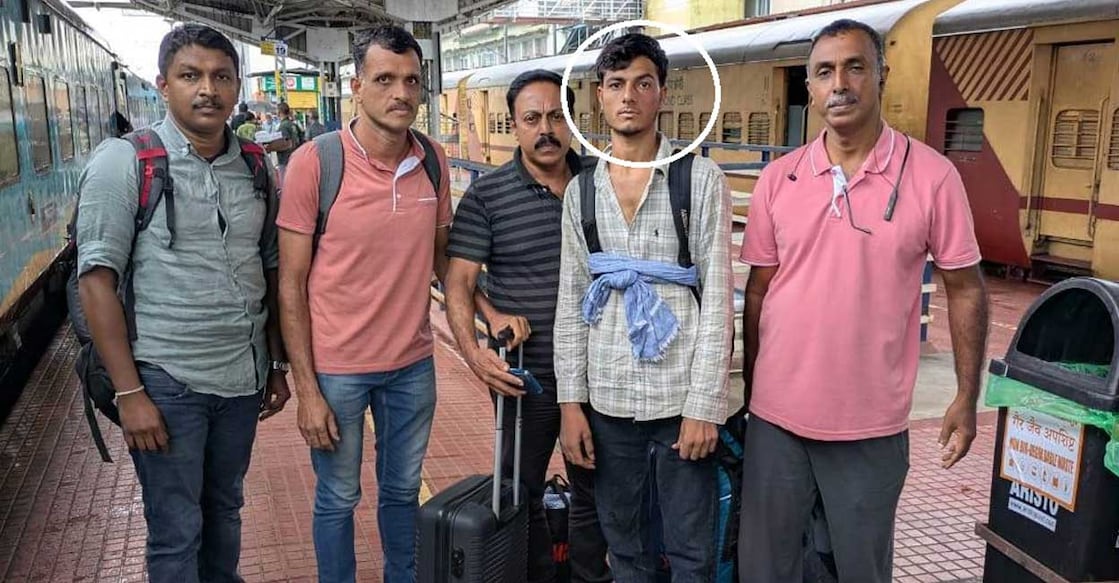 rajasthan-man-arrest-by-kannur-police ഓൺലൈനിലൂടെ പണം തട്ടിയ കമലേഷിനെ അറസ്റ്റ് ചെയ്തപ്പോൾ. (Photo Special Arrangement)