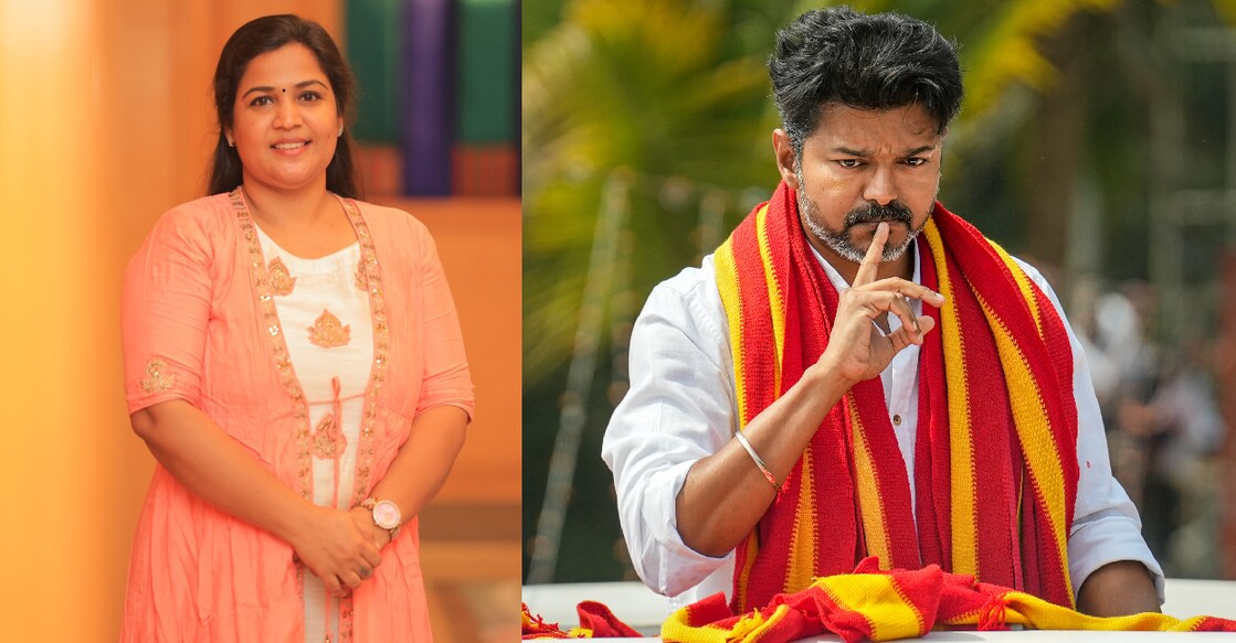 വിജയ്കക്കെതിരെ മുൻ ടിവികെ പ്രവർത്തകയും നടിയുമായ രഞ്ജന നാച്ചിയാ ...