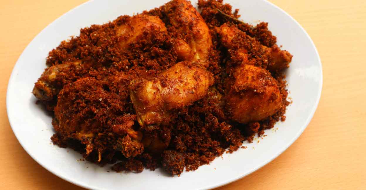 Kerala chicken podi recipe | Dry Roasted Shredded Chicken | South ...
