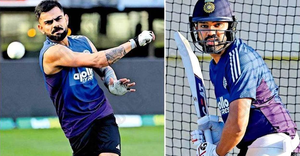 തുടക്കത്തിൽ പതുങ്ങി രോഹിത്, വൈകാതെ ‘ഫോമിൽ’, ഫീൽഡിങ്, ബാറ്റിങ് പരിശീലനവുമായി കോലി– വിഡിയോ