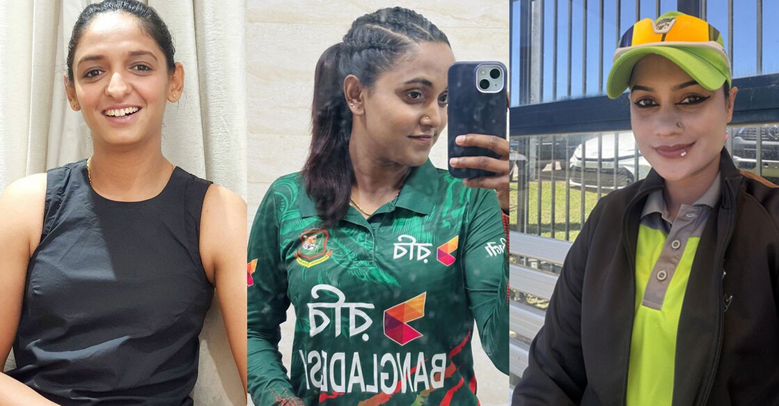 ഹർമൻപ്രീത് കൗർ (Facebook/officialharmanpreetkaur), നിഗാർ സുൽത്താന ജോട്ടി (Facebook/Nigarsultanajotybd),  ജഹനാര ആലം (Facebook/jahanaraalambcb)