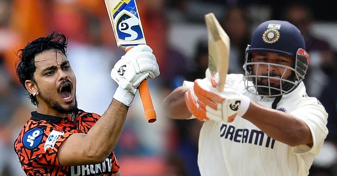 ഇഷാൻ കിഷൻ ( Photo by Noah SEELAM / AFP), ഋഷഭ് പന്ത്  (Photo by Darren Staples / AFP)