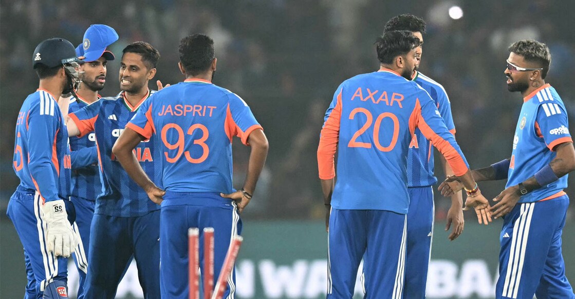 ഇന്ത്യൻ ക്രിക്കറ്റ് ടീം. (Photo by Noah SEELAM / AFP)