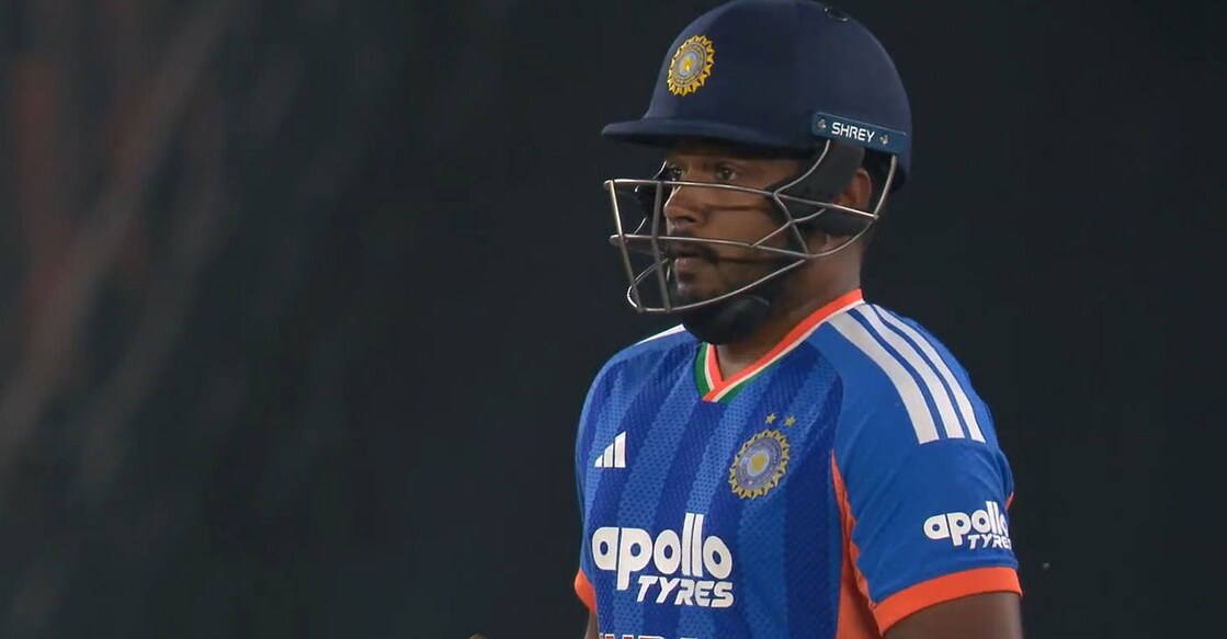 സഞ്ജു സാംസൺ ബാറ്റിങ്ങിനിടെ. 