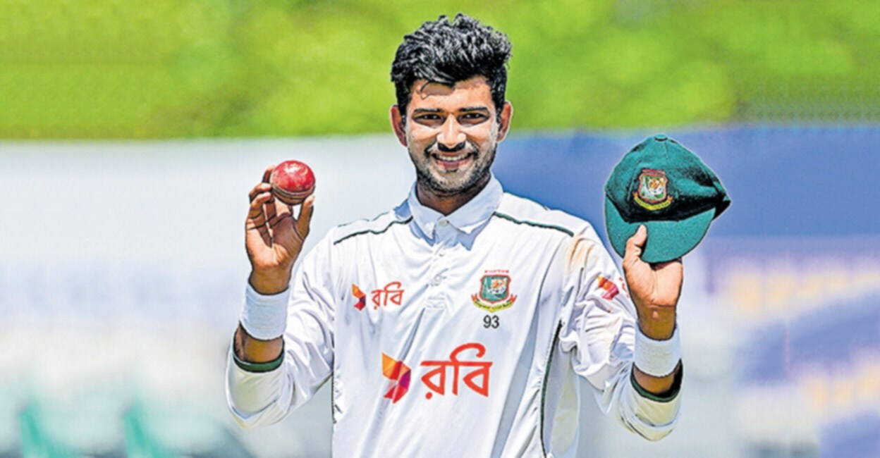 നയീം ഹസന് 5 വിക്കറ്റ്; ബംഗ്ലദേശിന് ലീഡ്, ഒന്നാം ക്രിക്കറ്റ് ടെസ്റ്റ് ആവേശകരമായ അന്ത്യത്തിലേക്ക്