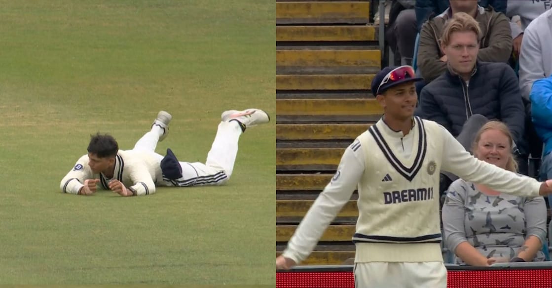 ക്യാച്ച് നഷ്ടമാക്കിയ ജയ്സ്വാൾ, ആരാധകരുടെ ചാന്റുകൾക്ക് നൃത്തം ചെയ്യുന്ന താരം.