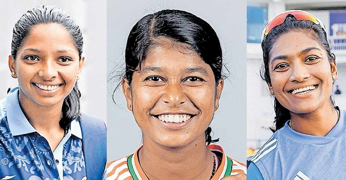 
മിന്നു മണി, ജോഷിത, സജന 