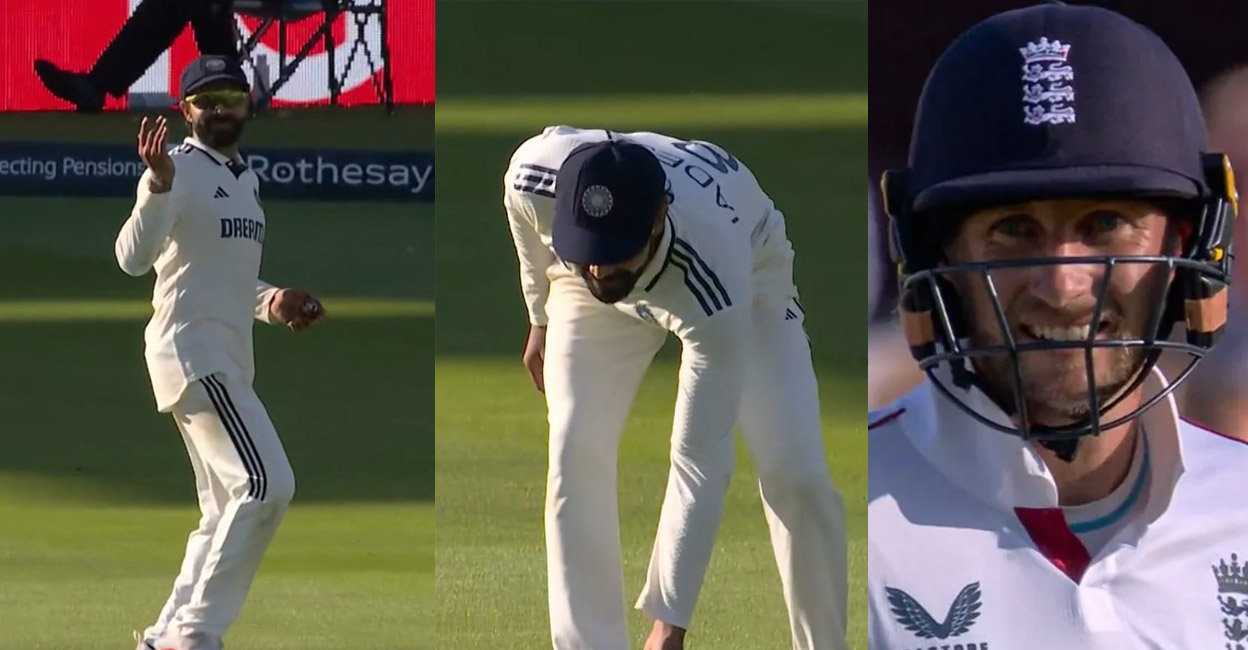 ഡബിളെടുത്താൽ ലോഡ്സിൽ ആദ്യദിനം തന്നെ സെഞ്ചറി; സിംഗിളെടുത്ത റൂട്ടിനെ പന്തു നിലത്തിട്ട് ഡബിളിന് വെല്ലുവിളിച്ച് ജഡേജ– വിഡിയോ