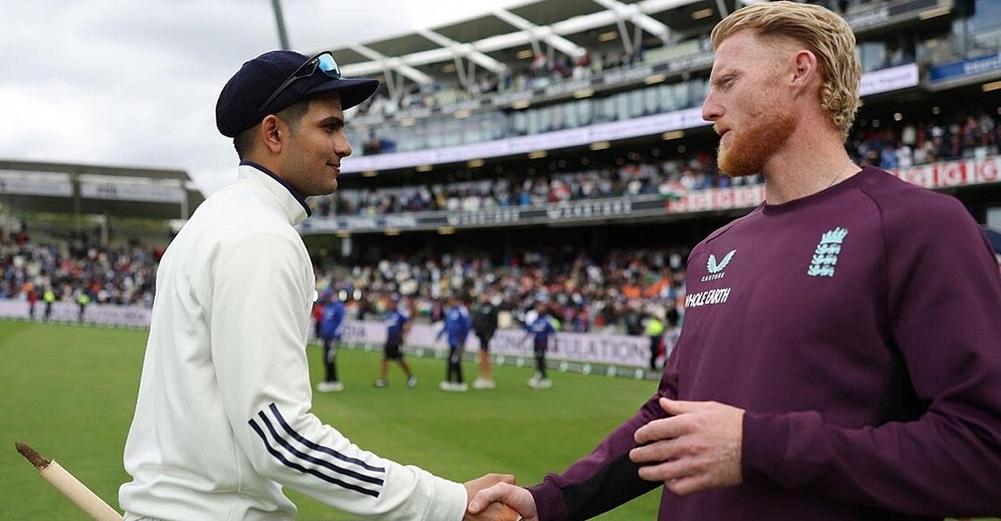 ശുഭ്മൻ ഗില്ലും ബെൻ സ്റ്റോക്സും (ഫയൽ ചിത്രം, X/@Saabir_Saabu01)