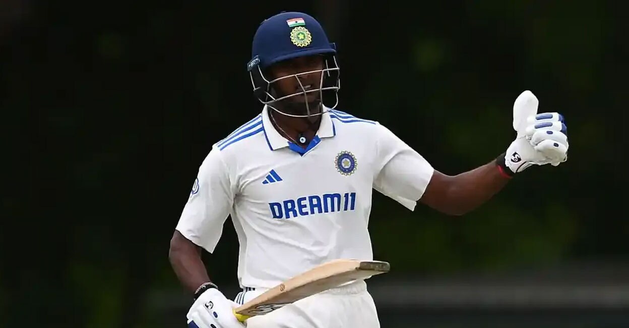 വാരിയെല്ലിനു പൊട്ടൽ: സായ് സുദർശന് 6 ആഴ്ച വിശ്രമം