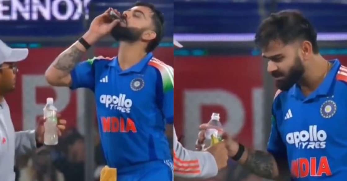 മത്സരത്തിനിടെ പിക്കിൾ ജ്യൂസ് കുടിക്കുന്ന കോലി