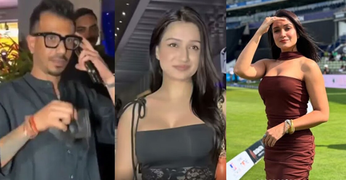 യുസ്‌വേന്ദ്ര ചെഹലും ഷെഫാലി ബഗ്ലയും ഒരുമിച്ചെത്തിയപ്പോൾ (ഇടത്–X/eingsumit01/), ഷെഫാലി ബഗ്ഗ (വലത്– Instagram/shefalibaggaofficial/)