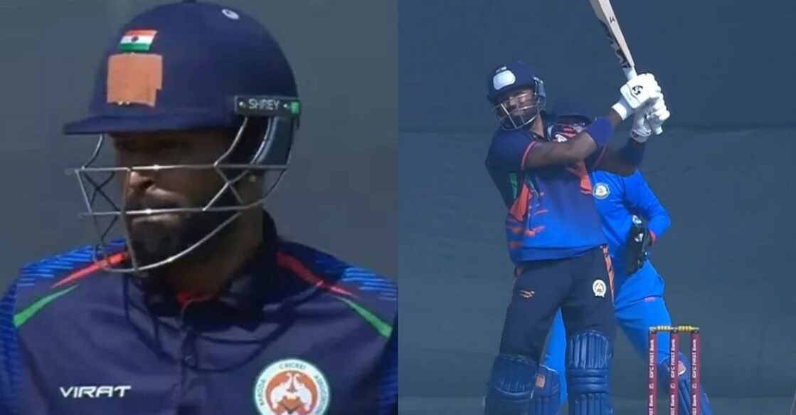 വിദർഭയ്ക്കെതിരെ ഹാർദിക് പാണ്ഡ്യയുടെ ബാറ്റിങ്.