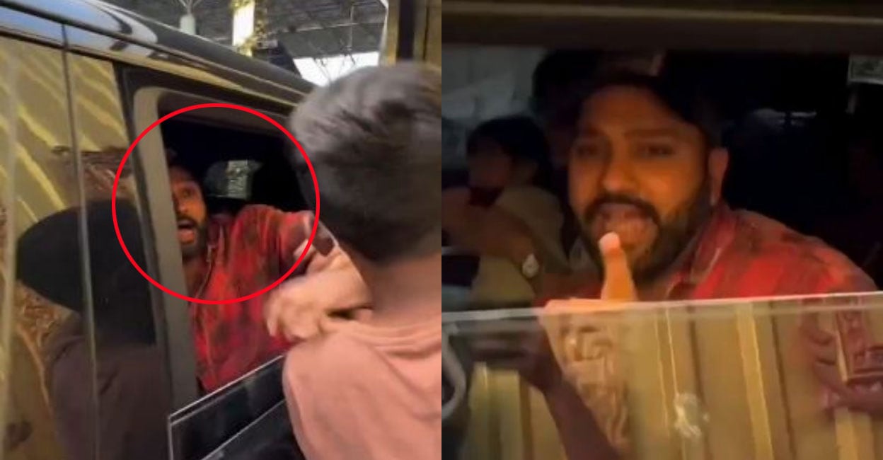 ഒന്നു തൊട്ടോട്ടെ, കയ്യിൽ പിടിച്ച് കുട്ടികൾ; കാറില്‍ ഇരുന്ന് ചൂടായി രോഹിത് ശർമ– വിഡിയോ