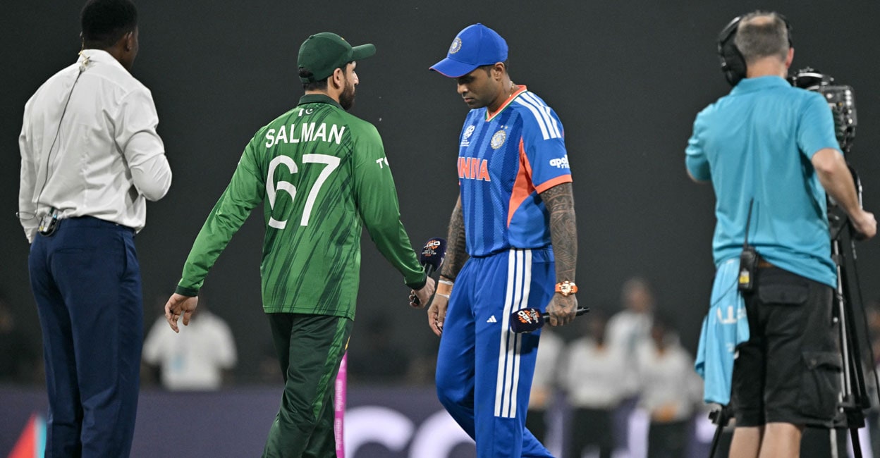 ഹസ്തദാനം ഇല്ല, മുഖത്തേക്കു നോക്കാതെ സൂര്യകുമാർ യാദവും സൽമാൻ ആഗയും