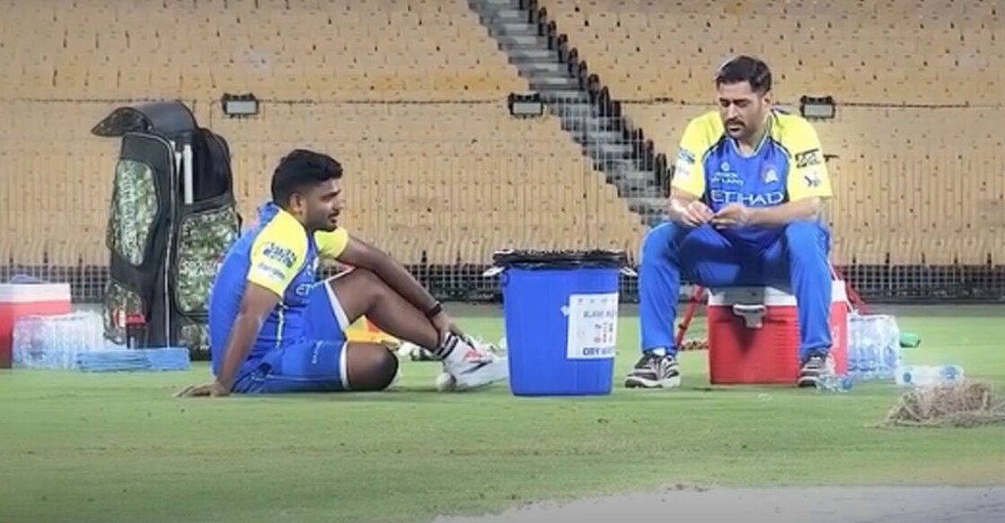 സഞ്ജു സാംസണും എം.എസ്.ധോണിയും (Instagram/chennaiipl/)