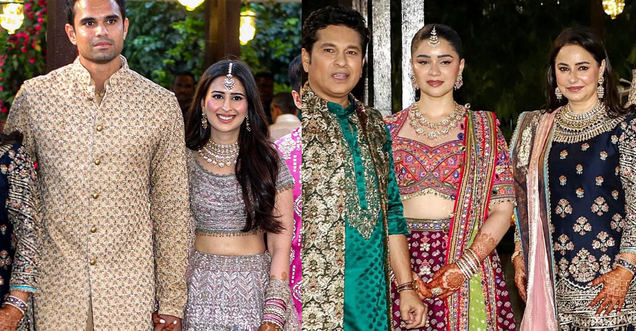 സെലിബ്രേഷൻ മൂഡ്! അർജുൻ– സാനിയ വിവാഹാഘോഷങ്ങൾക്ക് തുടക്കം; ചടങ്ങിൽ തിളങ്ങി പ്രമുഖ ക്രിക്കറ്റ് താരങ്ങൾ– ചിത്രങ്ങൾ/വിഡിയോ